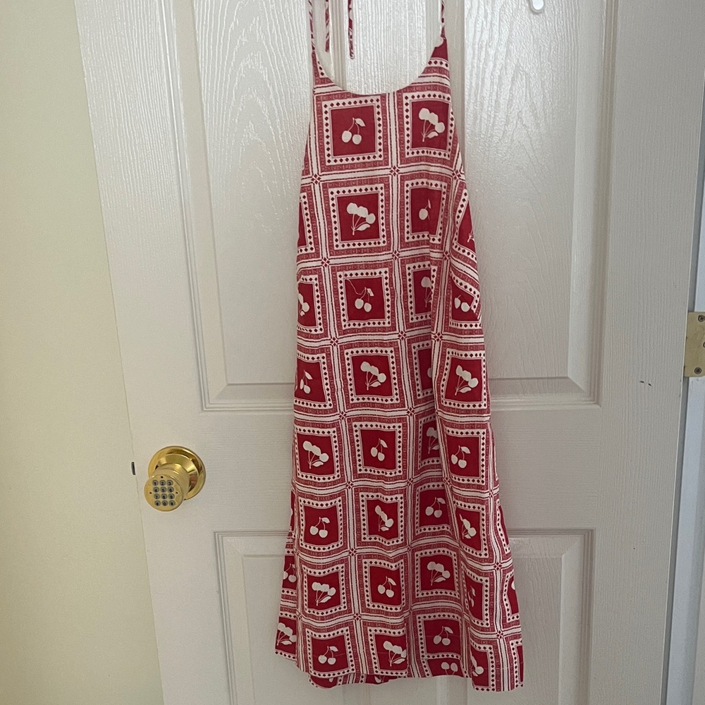 Abercrombie & Fitch Red and White Cherry Print Sundress